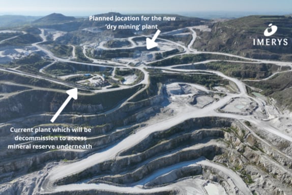 A picture supplied by Imerys with information about the project.