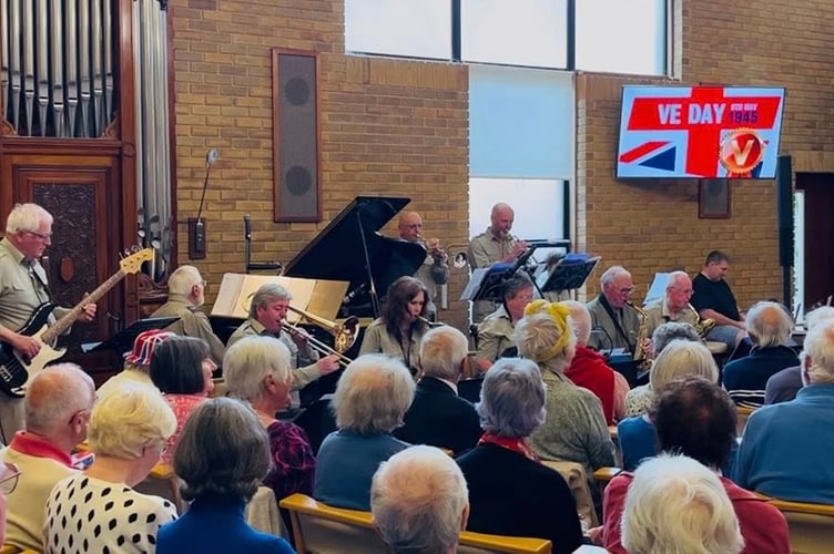 The Wesley Methodist Church in Saltash was packed for the special VE Day 80 concert, which included performance from the VE Day80 Chorus and the Carlton Big Band. 