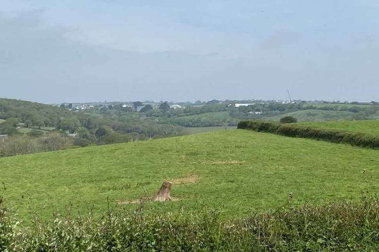 The area where up to 200 new houses could be built looking towards New County Hall and Lidl in Truro (Pic: Origin3)