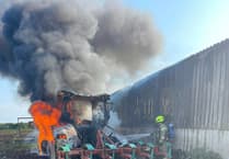 Firefighters prevent tractor fire spreading to adjacent barn near Camborne