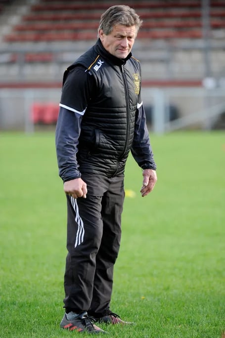 Cornwall Rugby head coach Graham Dawe oversees training at Camborne RFC. 
