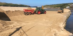 Sand levelling work underway to prevent build-up 