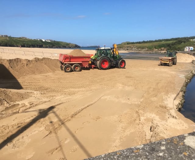 Sand levelling work underway to prevent build-up 