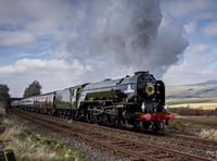 Modern steam locomotive Tornado visiting St Blazey on Sunday