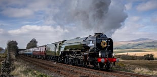 Modern steam locomotive Tornado visiting St Blazey on Sunday