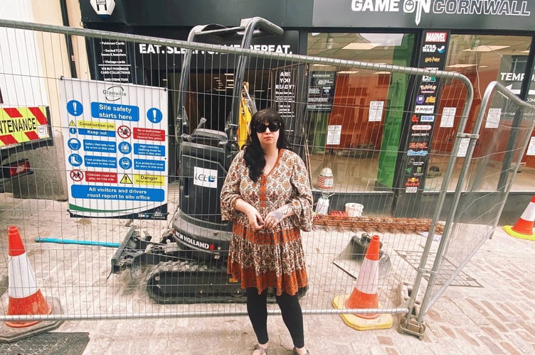 Amy Potter outside the gaming shop on Market Place, Penzance.