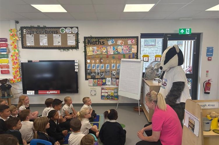Children at Bugle School learn more about the Big Brush Club – a preventative health initiative aimed at tackling childhood tooth decay
