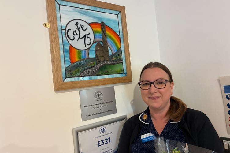 Aimee Emmett with the winning logo.