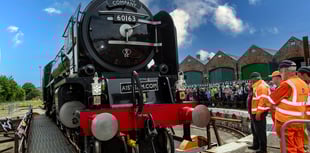 Modern steam locomotive Tornado draws crowd