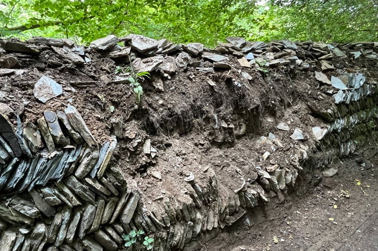 Damage to the wall at Coosebean