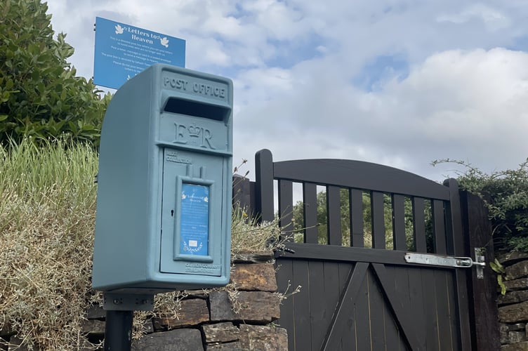 The 'Letters from Heaven' post box located at the Churchtown Cemetery in Saltash 