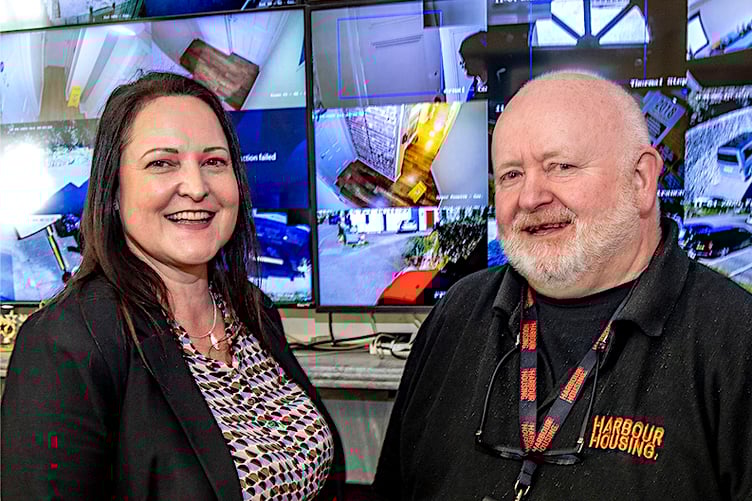 Police and crime commissioner Alison Hernandez with Harbour Housing group operations director Malcolm Putko.