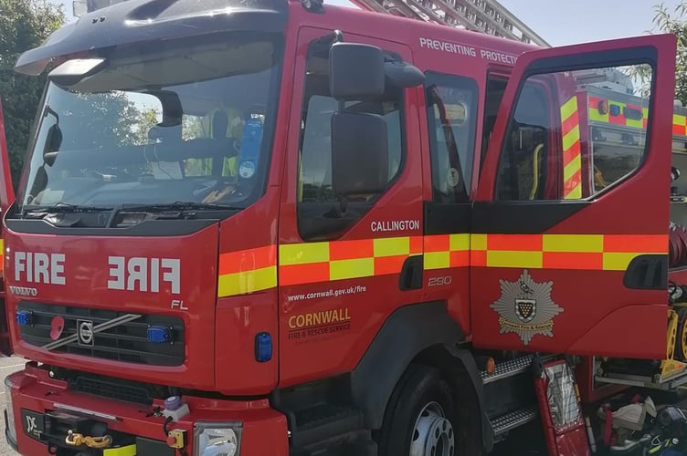 Firefighters from Callington, Launceston and Liskeard were called to the incident  in South Hill Road
