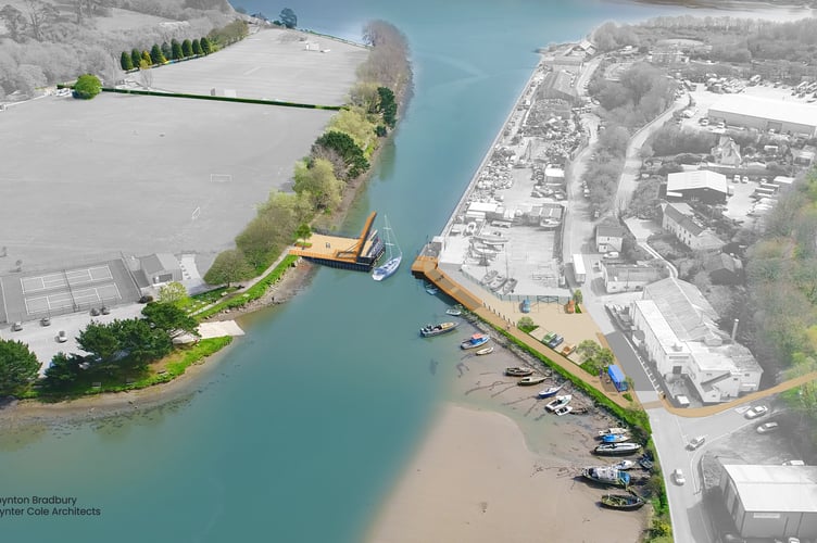 Aerial image showing proposals at Lighterage Quay and Lighterage Hill .