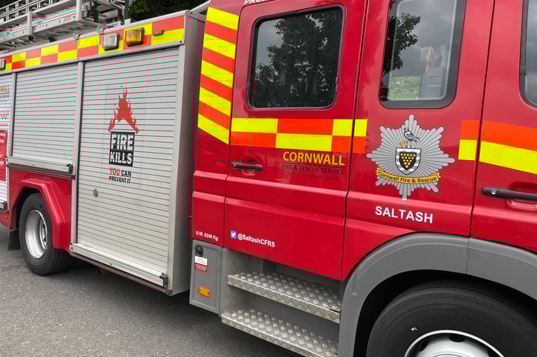 Crews from Liskeard, Bodmin, Callington, Saltash and Crownhill were called to deal with the house fire in Duloe