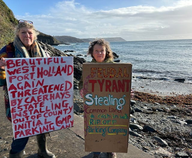 Protesters celebrate after they stop ANPR car park at popular beach