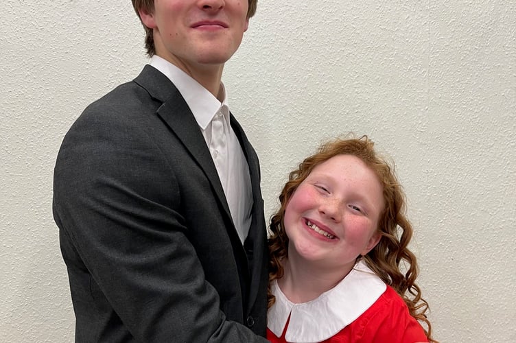 Josh Gillespie (Oliver Warbucks) and Wemberly Barrett as (Annie)