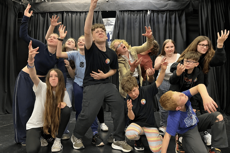Cast members from Caradon Youth Theatre who will be performing Annie at Liskeard Public Hall