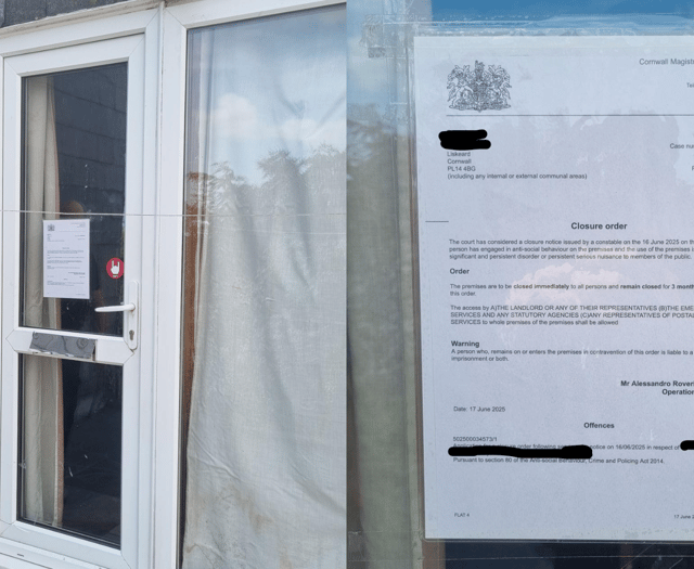 Liskeard property closed over anti-social behaviour