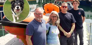 Couple meet RNLI Penlee crew members who rescued their dog