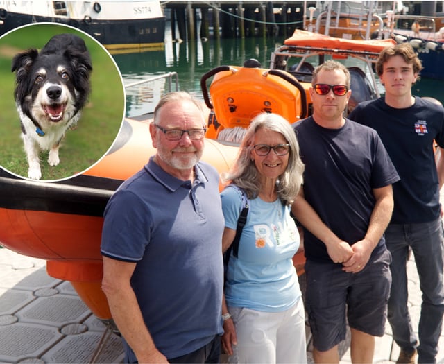 Couple meet RNLI Penlee crew members who rescued their dog