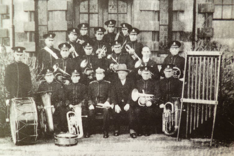 Barrie says of this photograph: “This photo is the earliest photo known of Bodmin Town Band which was taken in 1927, years before I became a member in 1951.  “I started playing a Euphonium in the junior band and 12 months later I was playing the G Trombone in the senior band, under Mr WD Lawton who was a cornet player with Foden Motor Works band.  “I played the trombone until 1980 when I retired. In all those years I played amongst others contests all over the Country, many times at Bugle Contest.”
