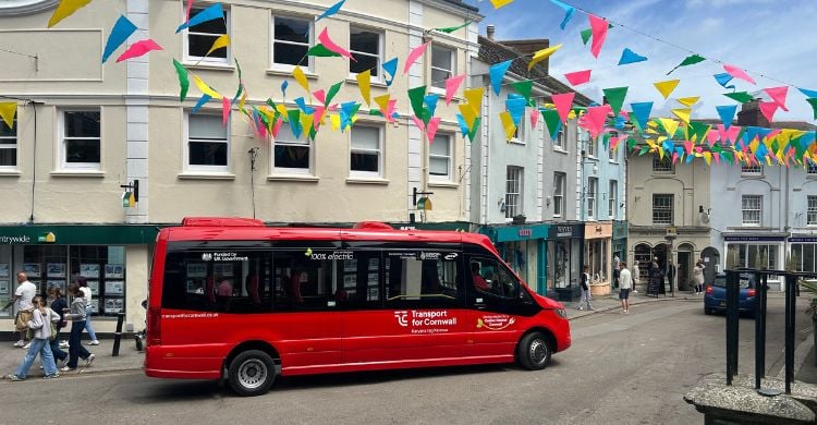 Electric bus in Falmouth.