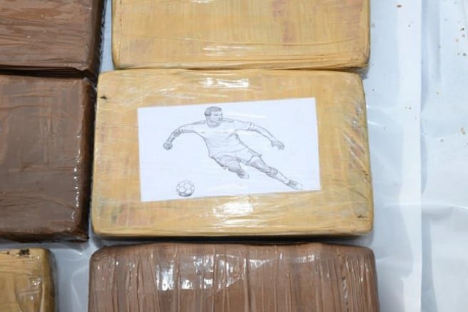 Cocaine seized - footballer logo.