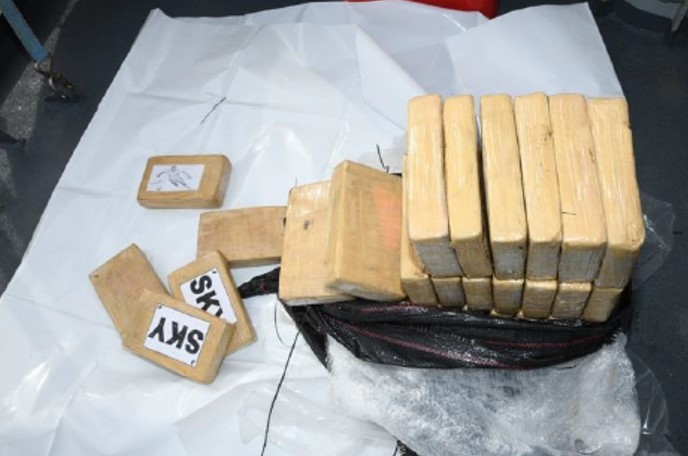 Cocaine seized - Sky label.