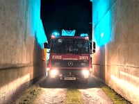 Two people rescued from blazing building