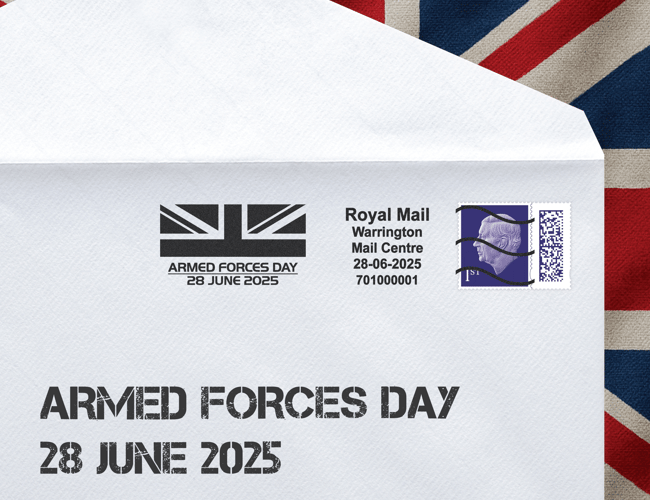 The special postmark created by the Royal Mail to celebrate this year's Armed Forces Day