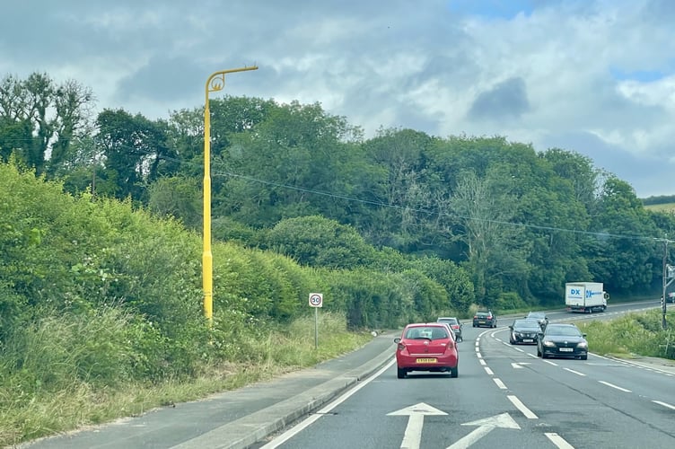 Framework for the new speed cameras being located between Carkeel and Trerulefoot have started to go up. Picture: (Cornish Times)