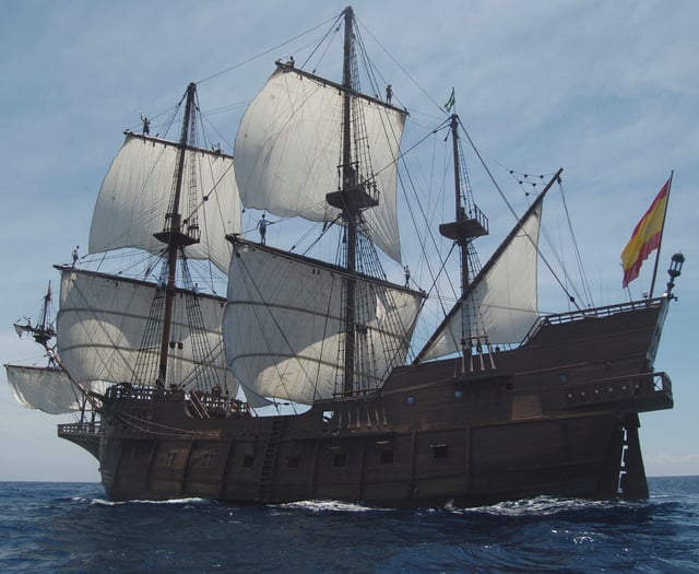 Spanish galleon replica is open for public visits at Cornish Harbour