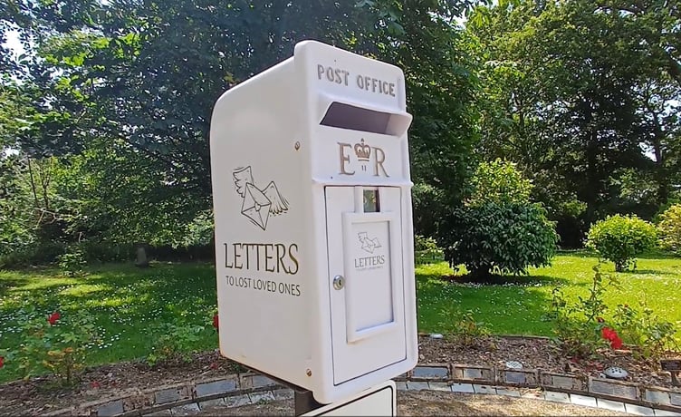 Letters to Lost Loved Ones postbox at Penmount Crematorium, Truro