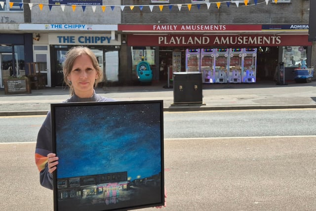 Artist hopes to win the jackpot for painting of an amusement arcade