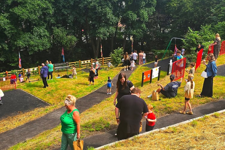 The new look Summerfields Play Park in Saltash being tested out by the local community. Picture: (Katie Corin Vickery and Kimberley Bryant)