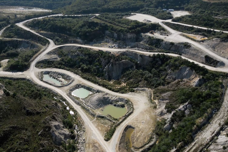 An aerial view of the Trelavour Lithium Project in the Clay Country. (Picture: Cornish Lithium)