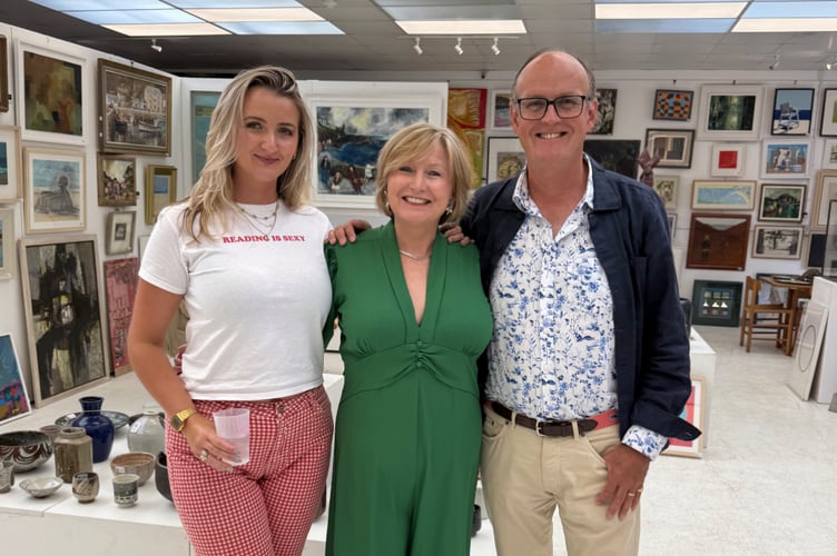 Author Liz Fenwick with daughter Sasha and husband Chris