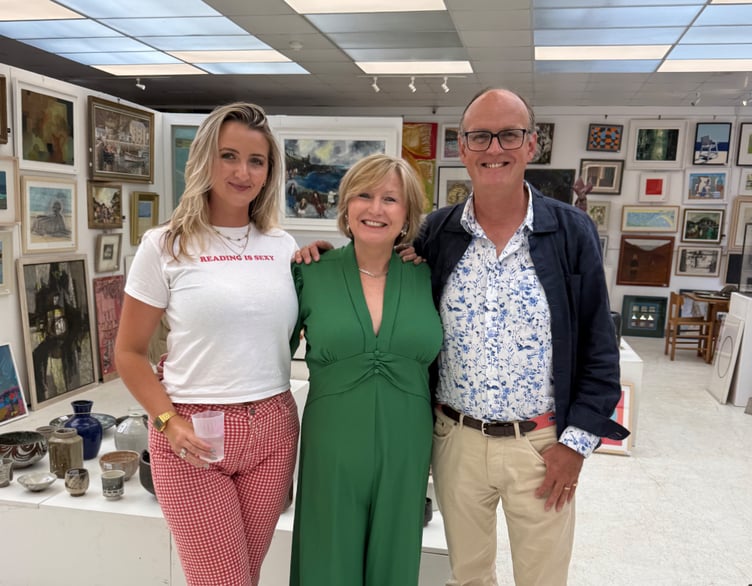 Author Liz Fenwick with daughter Sasha and husband Chris