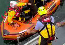 RNLI Penlee lifeboat volunteers save Nutmeg the dog