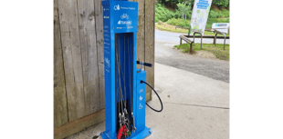 Bike repair stand installed