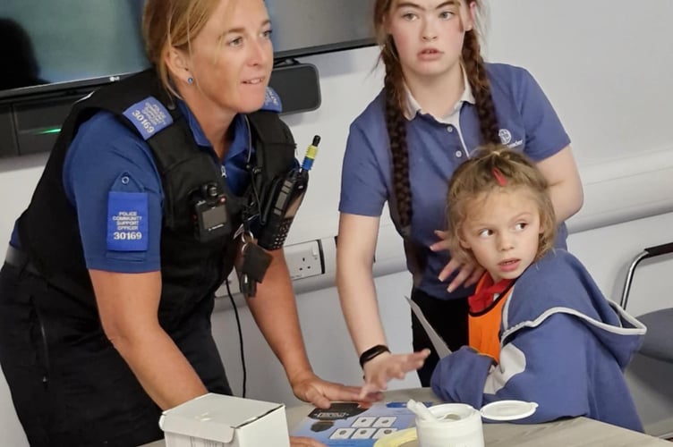 Fingerprints being taken at Liskeard Police station during the 1st Liskeard Rainbows visit