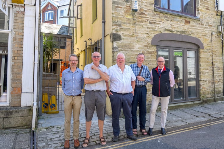 Cllr Nigel Knuckey (Regenco board member); Tony Martin (Truro Development Company Ltd); Nick Seaton-Burridge (Regenco board member); Alan Stanhope (chair of Truro Town Deal Board), and town clerk David Rodda. 