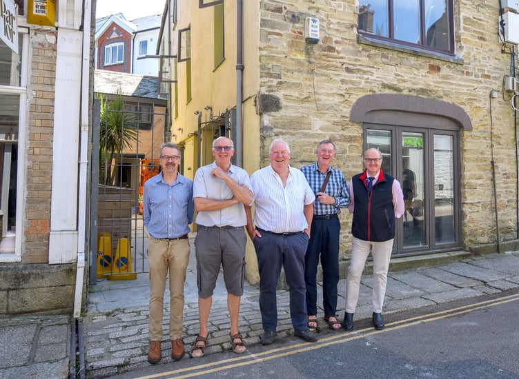 Cllr Nigel Knuckey (Regenco board member); Tony Martin (Truro Development Company Ltd); Nick Seaton-Burridge (Regenco board member); Alan Stanhope (chair of Truro Town Deal Board), and town clerk David Rodda.
