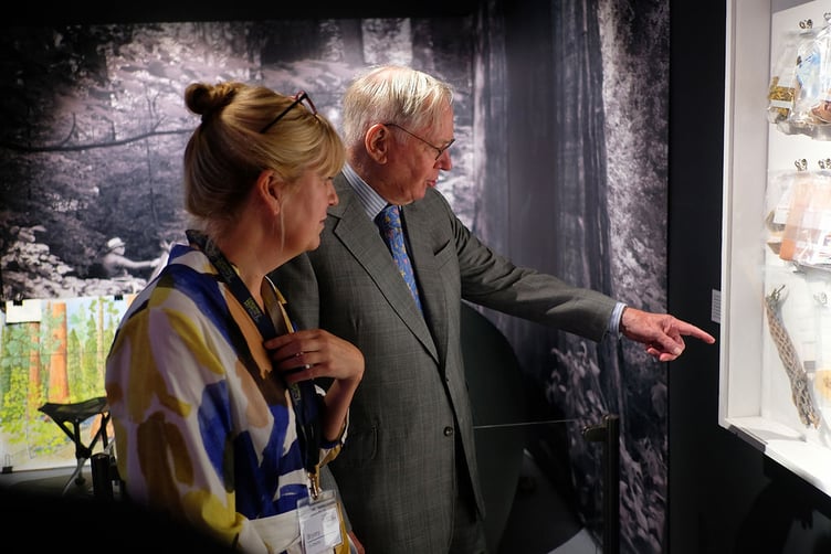 Bryony Robins with the Duke of Gloucester at the Cornwall Museum & Art Gallery