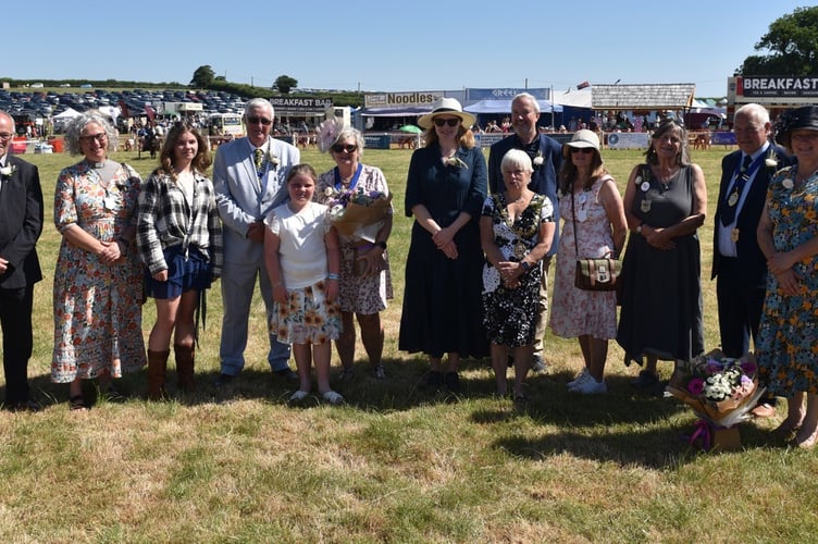 Dignitaries line-up in the main ring for the official opening of the Liskeard Show. Picture: (Jon Harris Photography)