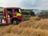 Combine harvester fire shuts rail line and disrupts train services