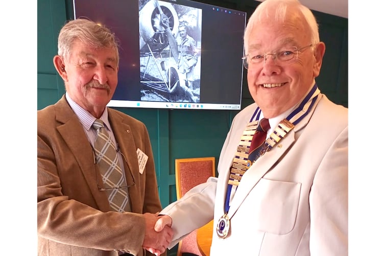 Chris Williams with Probus club chairman Garry Truscott.