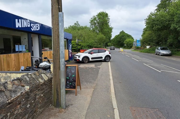 A photograph taken by an objector to Wing Shed\'s licence application.