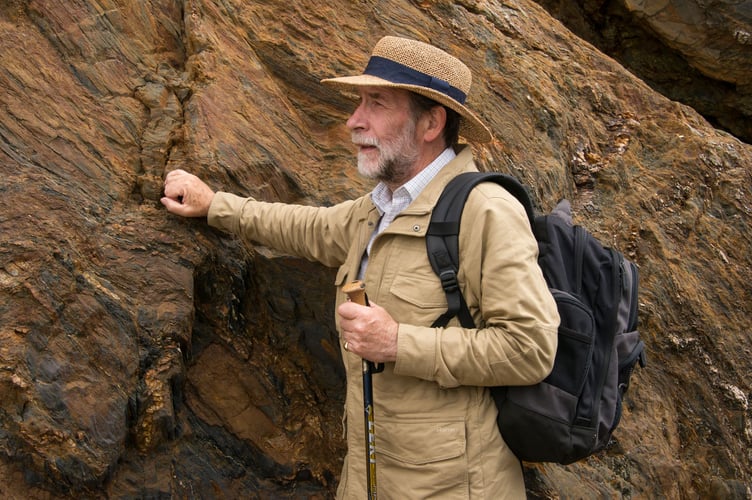 Author Tom Michell photographed at Hemmick Beach